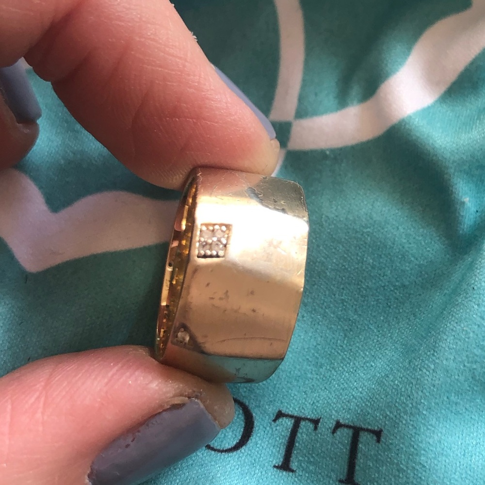 Kendra Scott Marnie Gold and CZ Ring Size 8
